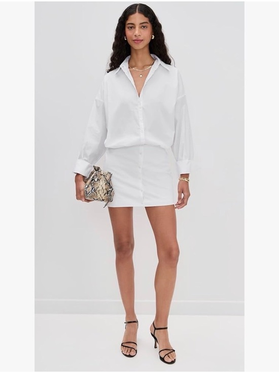 STAUD Dresses & Skirts - NEW NWT Staud ‘Cynthia’ Stretch-Cotton Mini-Shirtdress White S Button Down Dress